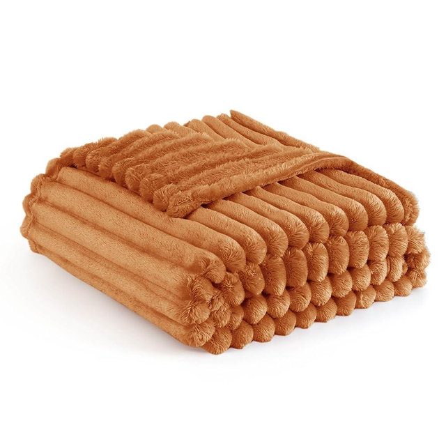 Bedsure Burnt Orange Twin XL Blanket for Bed - GentleSoft Cozy Soft Blankets for Women, Cute Small Fleece Throws for Girls, Birthday Gifts for Women, Mothers Day Decor Gifts for Mom, 66x90 Inches