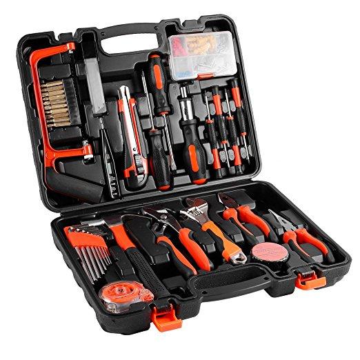 100-Piece Home Tool Kits Multi-functional & Universal 100 IN 1 Precision Screwdriver Hammer Set Repair Tool Kit for Household Electronics Test Repair Maintenance (100-Piece)