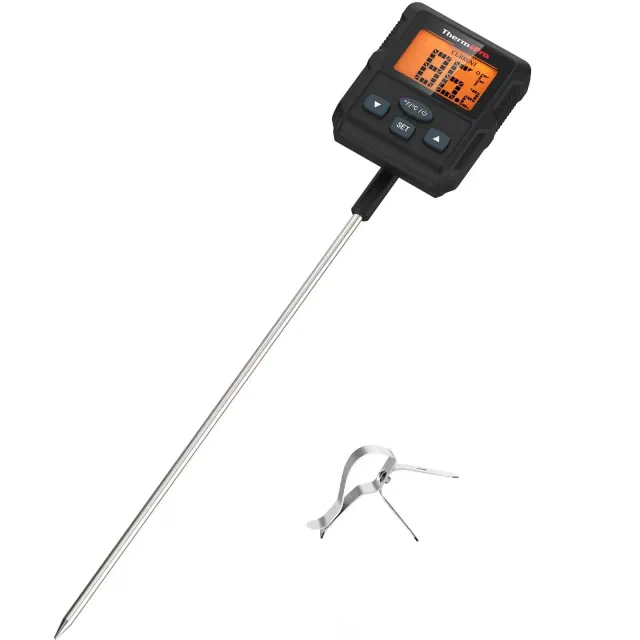 ThermoPro TP511W Waterproof Digital Candy Thermometer Programmable with Pot Clip