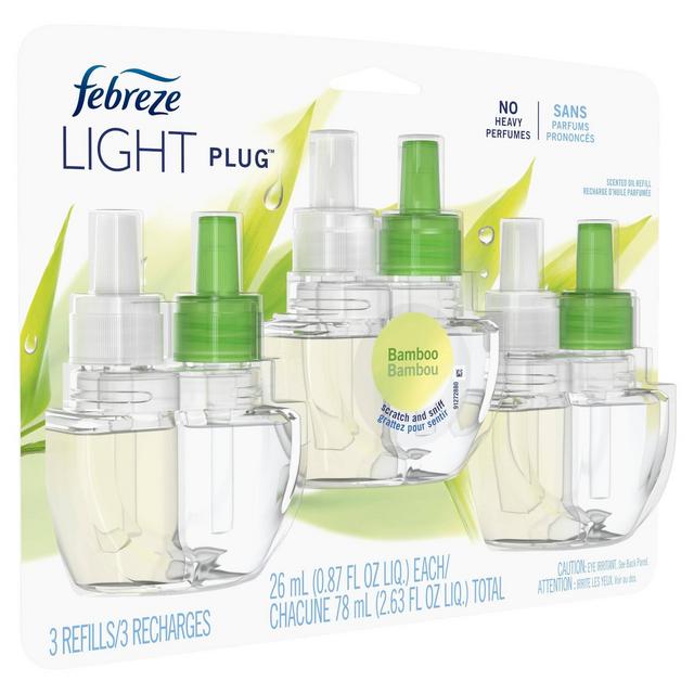 Febreze Light Plug Triple Refill Bamboo Air Freshener - 2.63oz