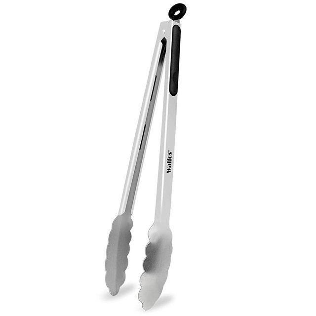 Walfos 17 Inch Extra Long Grill Tongs, Ultimate Stainless Steel BBQ Tongs for Grilling, Cooking, BBQ/Barbecue, Buffet and Turning Food