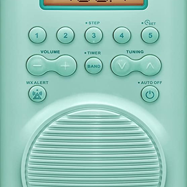 Sangean H205TQ AM/FM Weather Alert Waterproof Shower Radio Turquoise