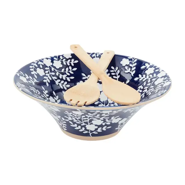 Mud Pie® 3-Piece Serving Bowl & Utensil Set in Indigo