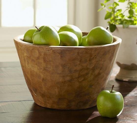 Vintage Wood Carved Large Serve Bowl
