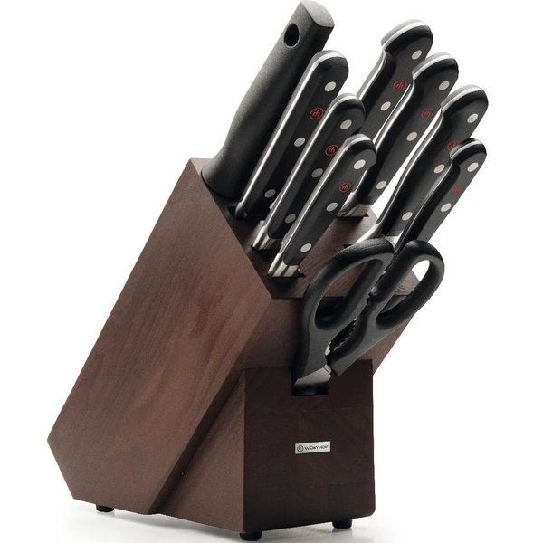 Classic 10-Piece Knife Block Set (Dark Brown)