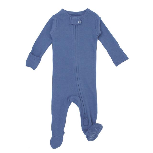 Organic Zipper Footie in Slate