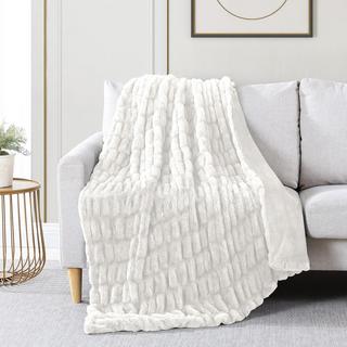 Telluride Luxury Faux Fur Ruched Throw