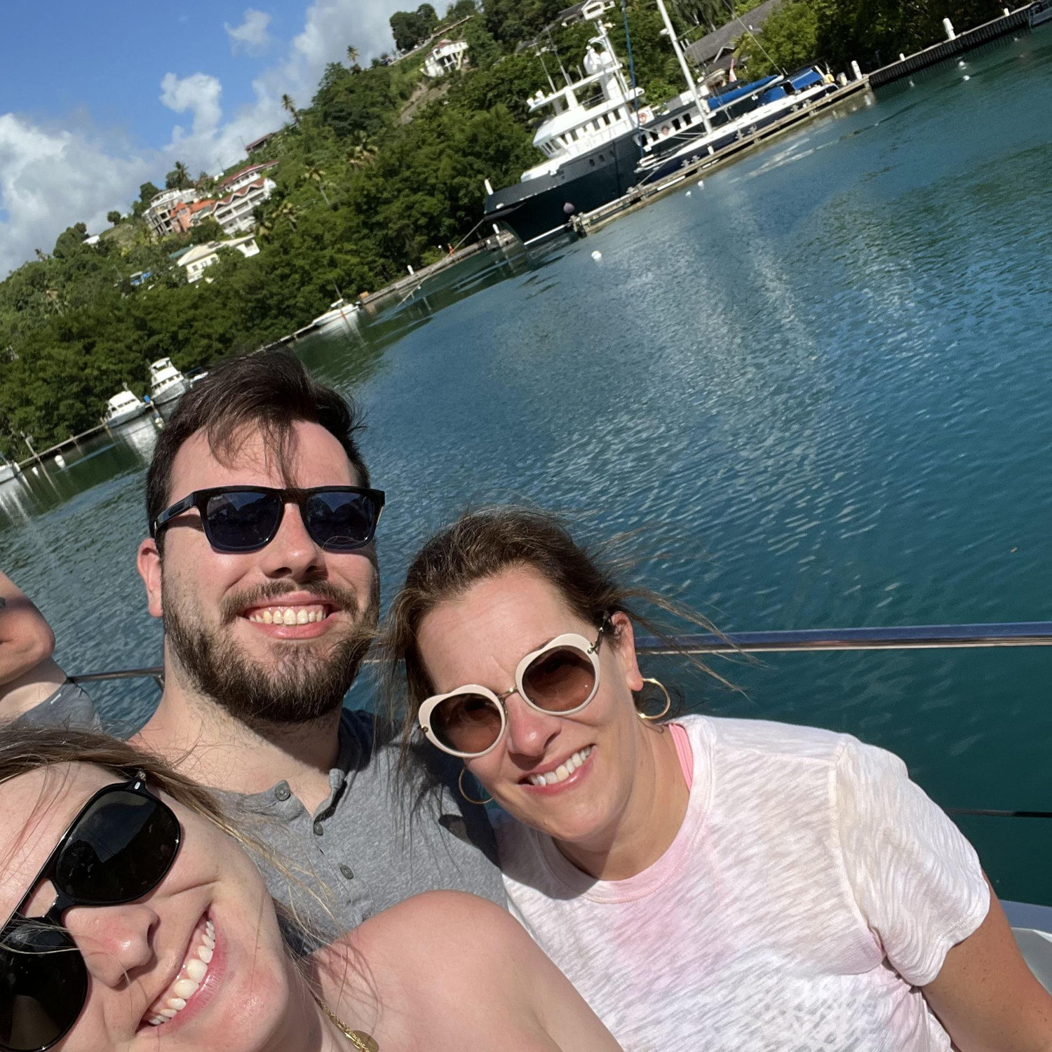 On a boat in St. Lucia