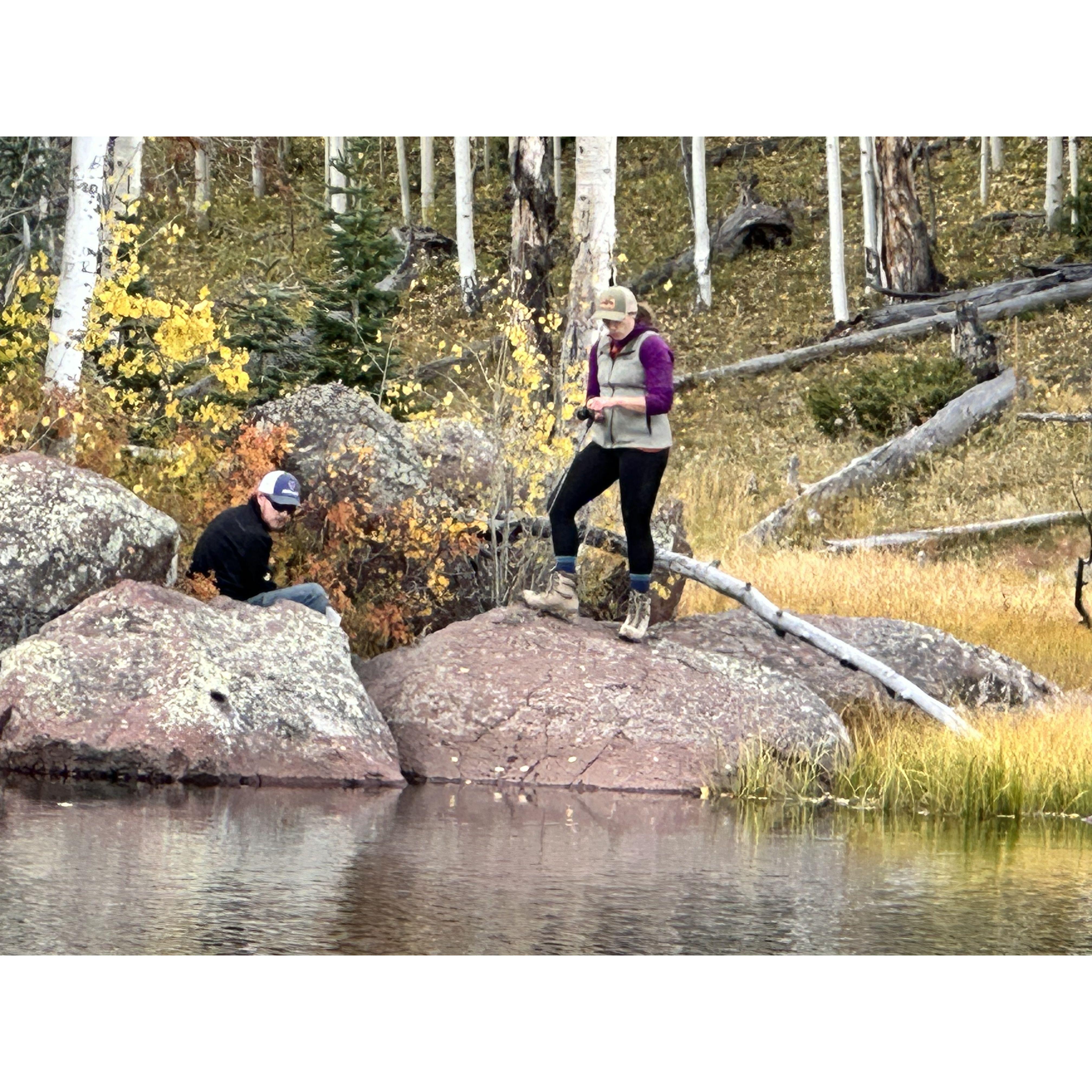 Matt: "Have you got anything?" Anne: "No". Matt: Reel back in and we will try something different (Anne reals back in and turns to Matt)......"Will you Marry Me?"