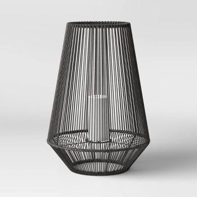 20" Large Plastic Woven Outdoor Lantern Gray - Project 62™