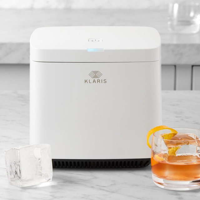 Klaris Mini Clear Ice Maker, White
