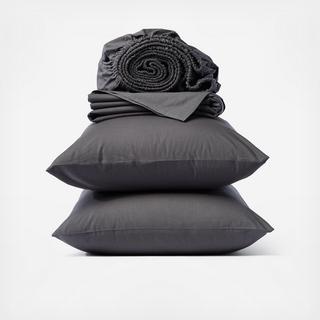 Organic Crinkled Percale 4-Piece Sheet Set