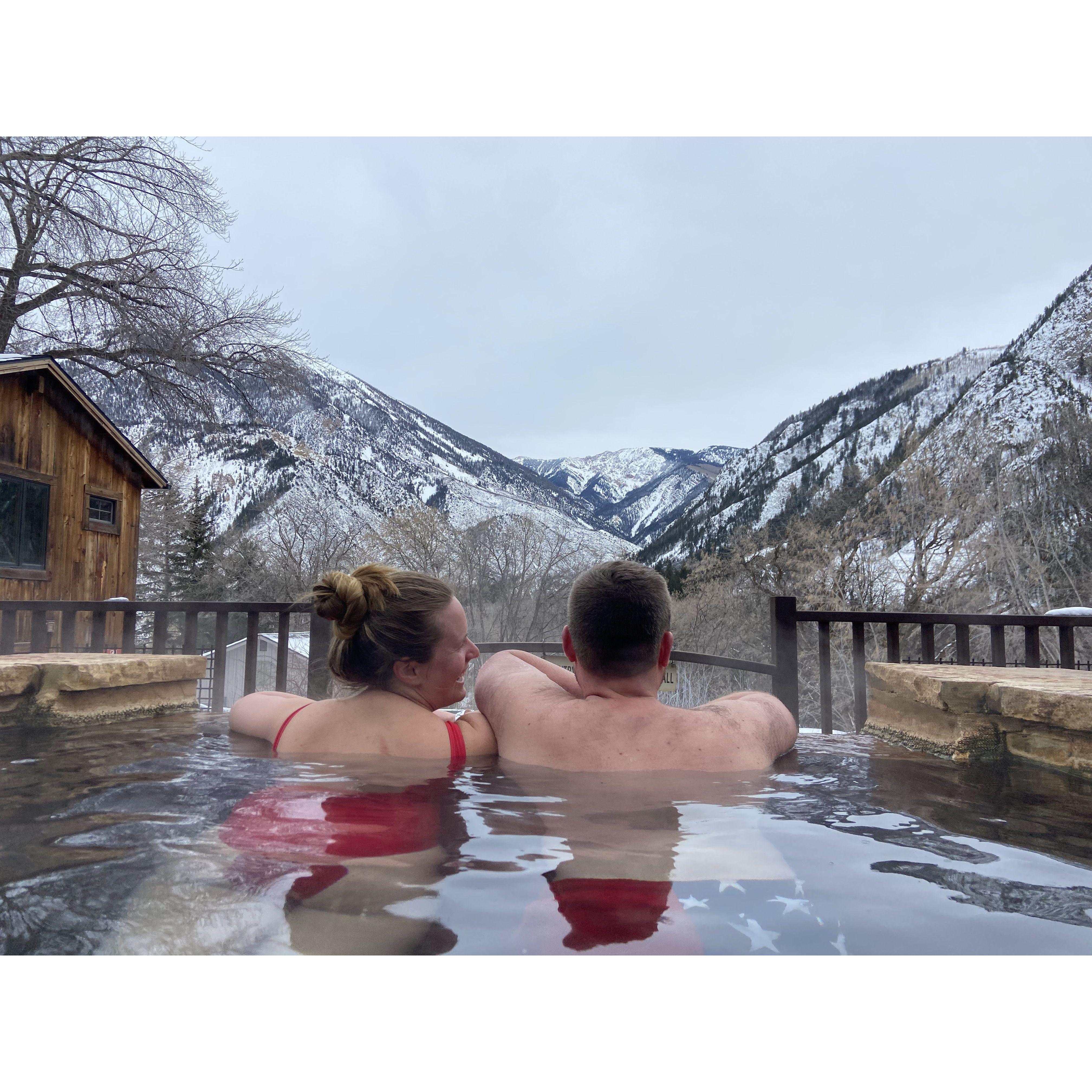 Trip to Aspen in the hot springs.