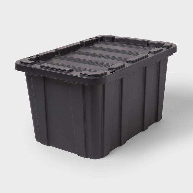 27gal Heavy Duty Storage Tote Black - Brightroom™