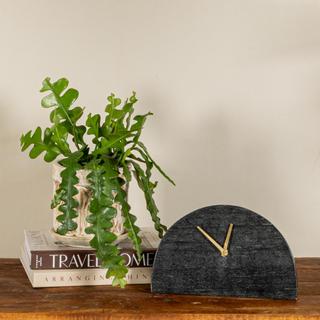 Decorative Half Moon Marble Mantel Clock