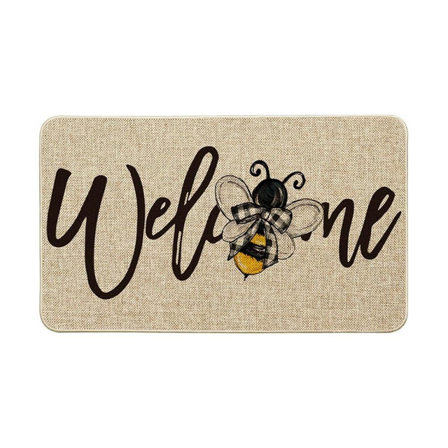 Artoid Mode Bee Welcome Spring Doormat, Home Summer Decor Low-Profile Switch Rug Door Mat Floor Mat for Indoor Outdoor 17x29 Inch