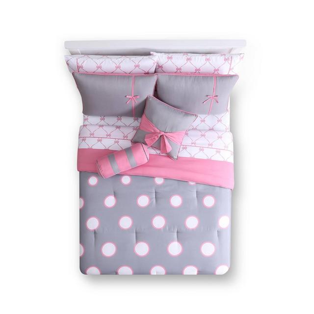 Full Sophie Comforter Set Gray/Pink - VCNY Home