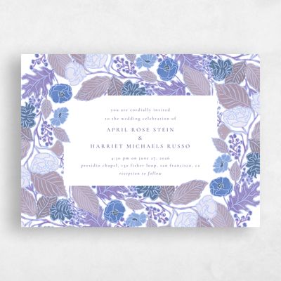 Purple Wedding Invitation - Elody Landscape