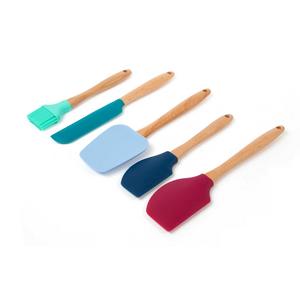 Core Kitchen 5-Piece Beechwood/Silicone Utensil Set