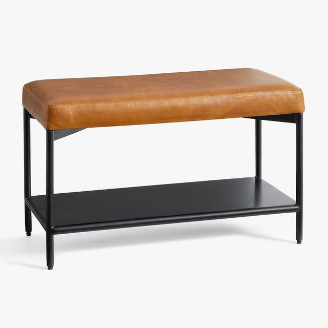 Maison Entry Shoe Bench - Black/Leather