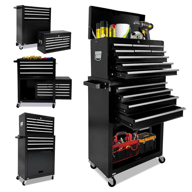 Rolling Tool Chest,13-drawer Tool Box Organizer with Wheels,Large Tool Storage Cabinet with Sliding Drawers,High Capacity Tool Chest with Locking System (Black)