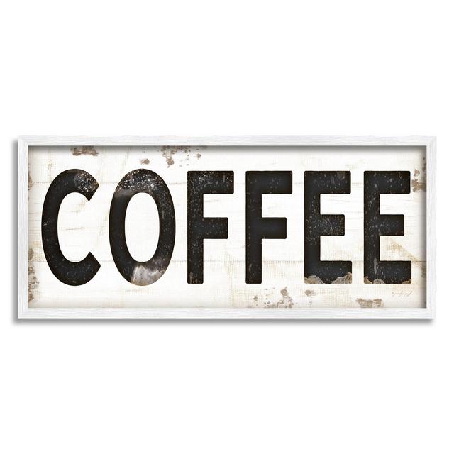 Coffee Typography Vintage Sign by Jennifer Pugh - Print