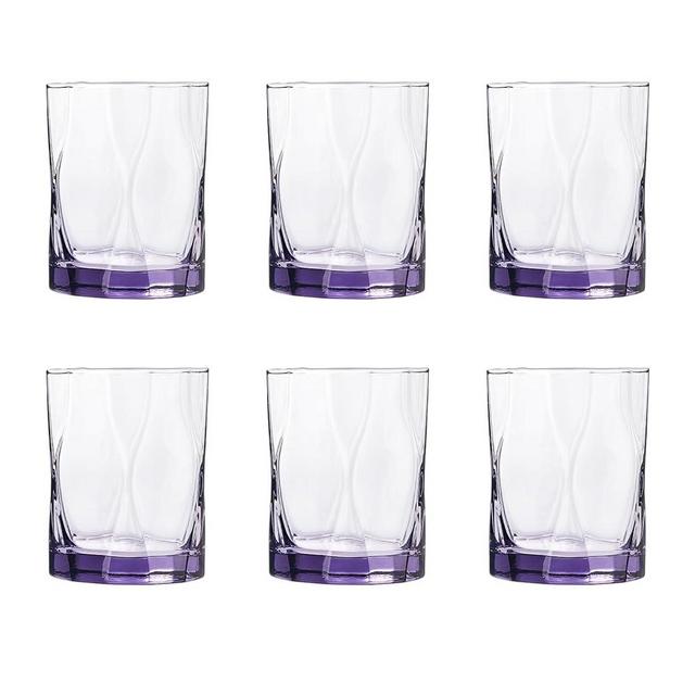 CREATIVELAND Geometric Shapes Glass Drinking Glasses Set of 6, Solid Purple Color 10 OZ Glass Tumbler Glassware for Water, Juice, Different Options for Home, Restaurant, Hotel, Bar