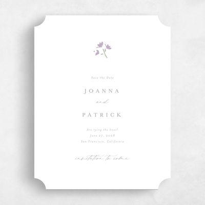 Purple Ticket Wedding Save the Date - Regal Portrait