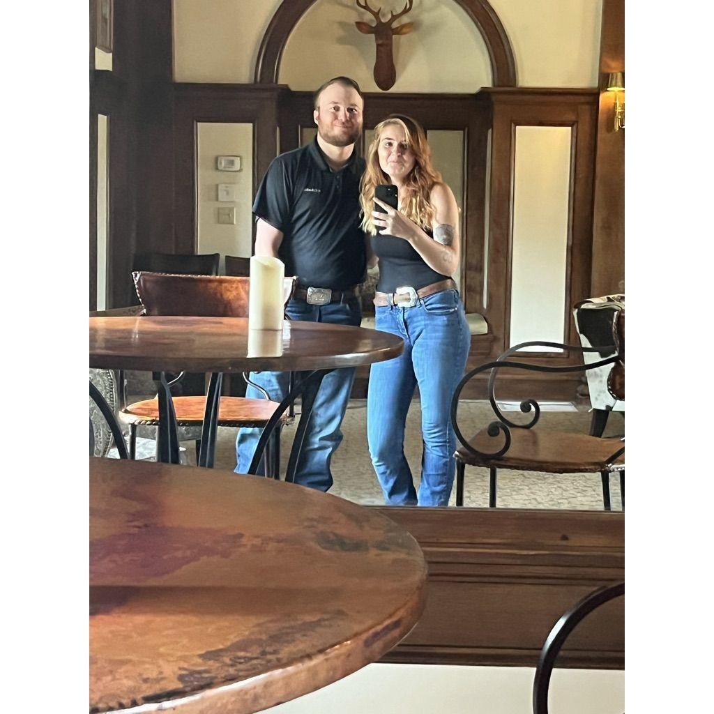 We are both cracking up in this photo because we got lost in the Stanley Hotel in Estes Park.