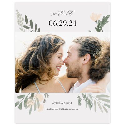 Pale Gray, Grey Wedding Digital Save the Date - Oaklyn Photo