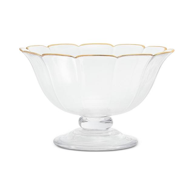Martha Stewart Collection Footed Serve Bowl with Gold Edge, Created for Macy's