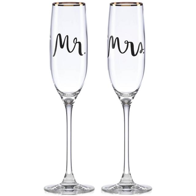 kate spade new york Bridal Party Mr. & Mrs. Flute Pair