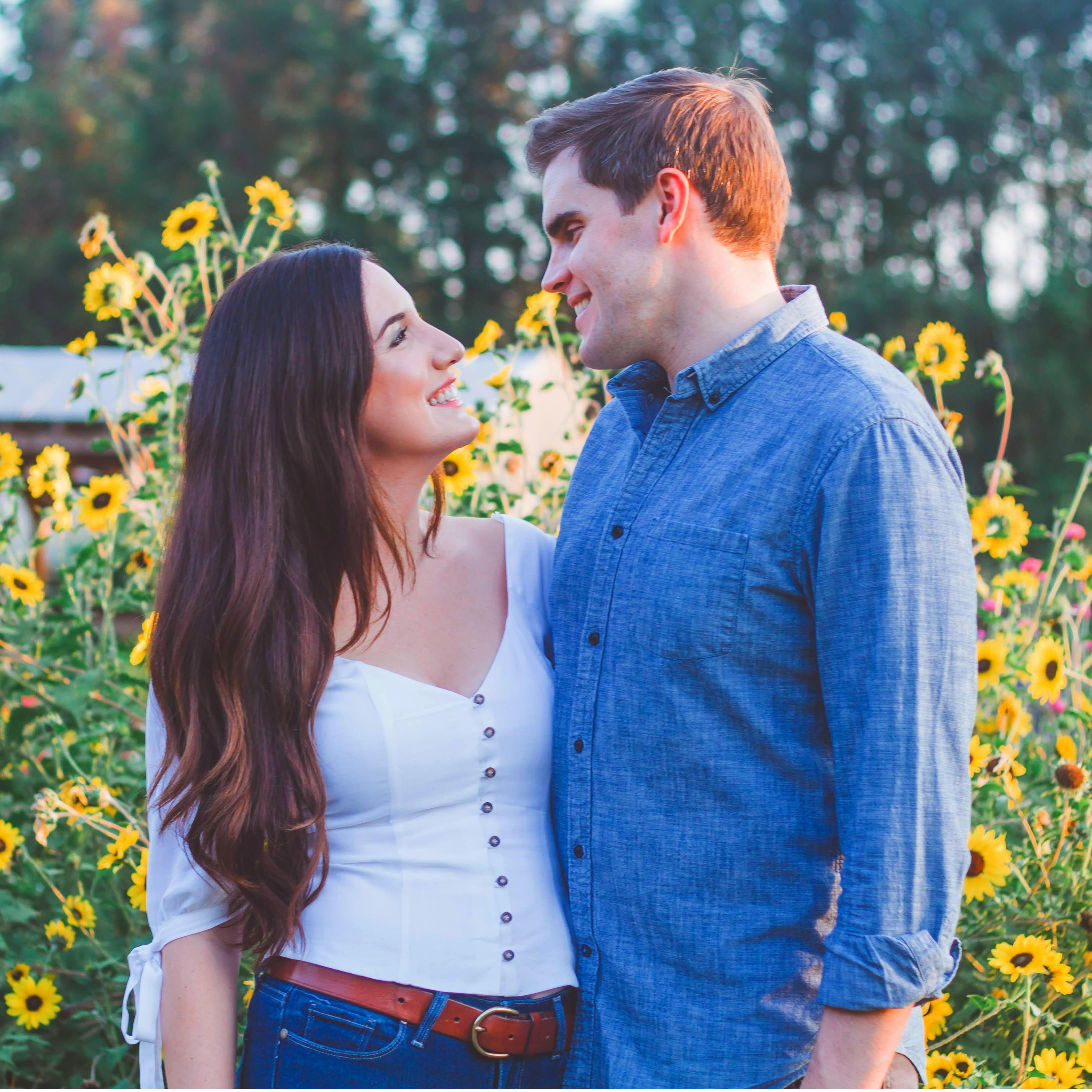 Engagement photo at Rutgers Botanic Gardens