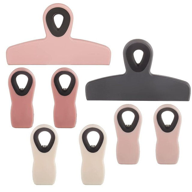 8 Parks Chip Clips Bag Clips Magnetic Clips Chip Clip Chip Clips Bag Clips Food Clips Clips for Food Packages Chip Bag Clip (8pcs Pink)