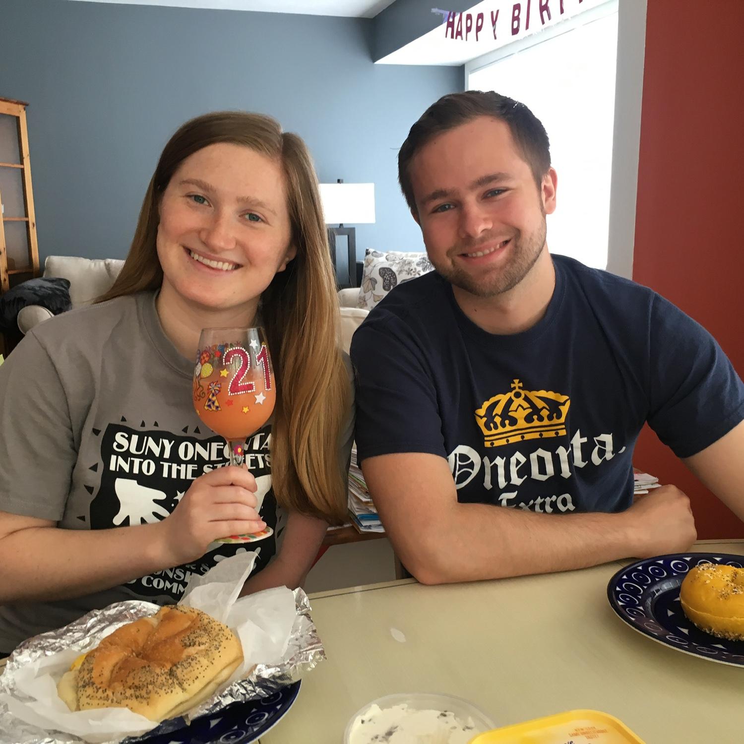 Bailey’s 21st birthday and egg and cheese sandwiches!
