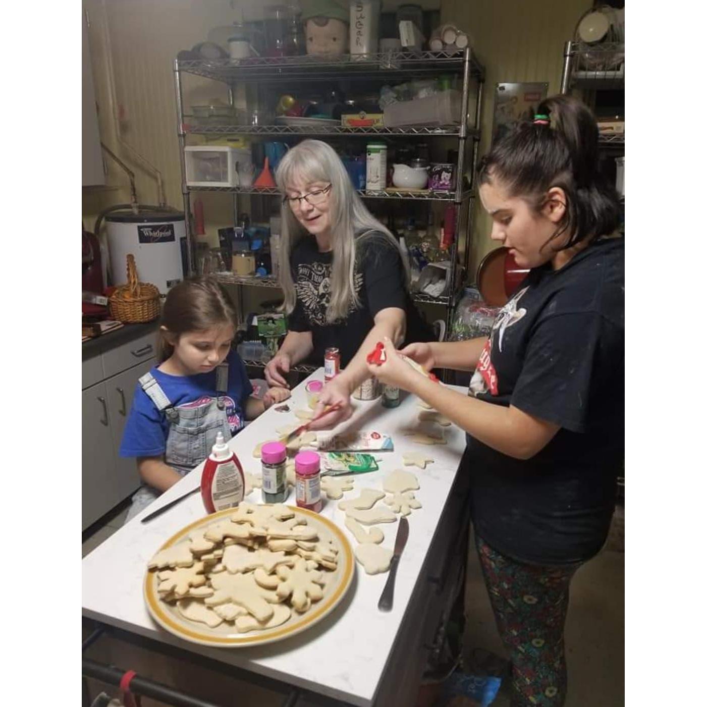 Making cookies with grandma Joanie.