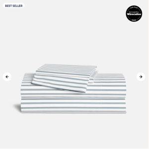 Classic Percale Core Sheet Set - Tandem Stripe in Storm