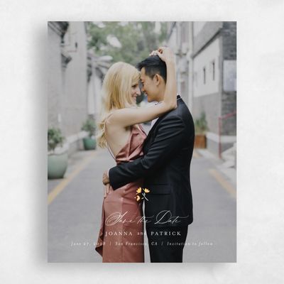 Yellow Simple Wedding Save the Date - Regal Photo