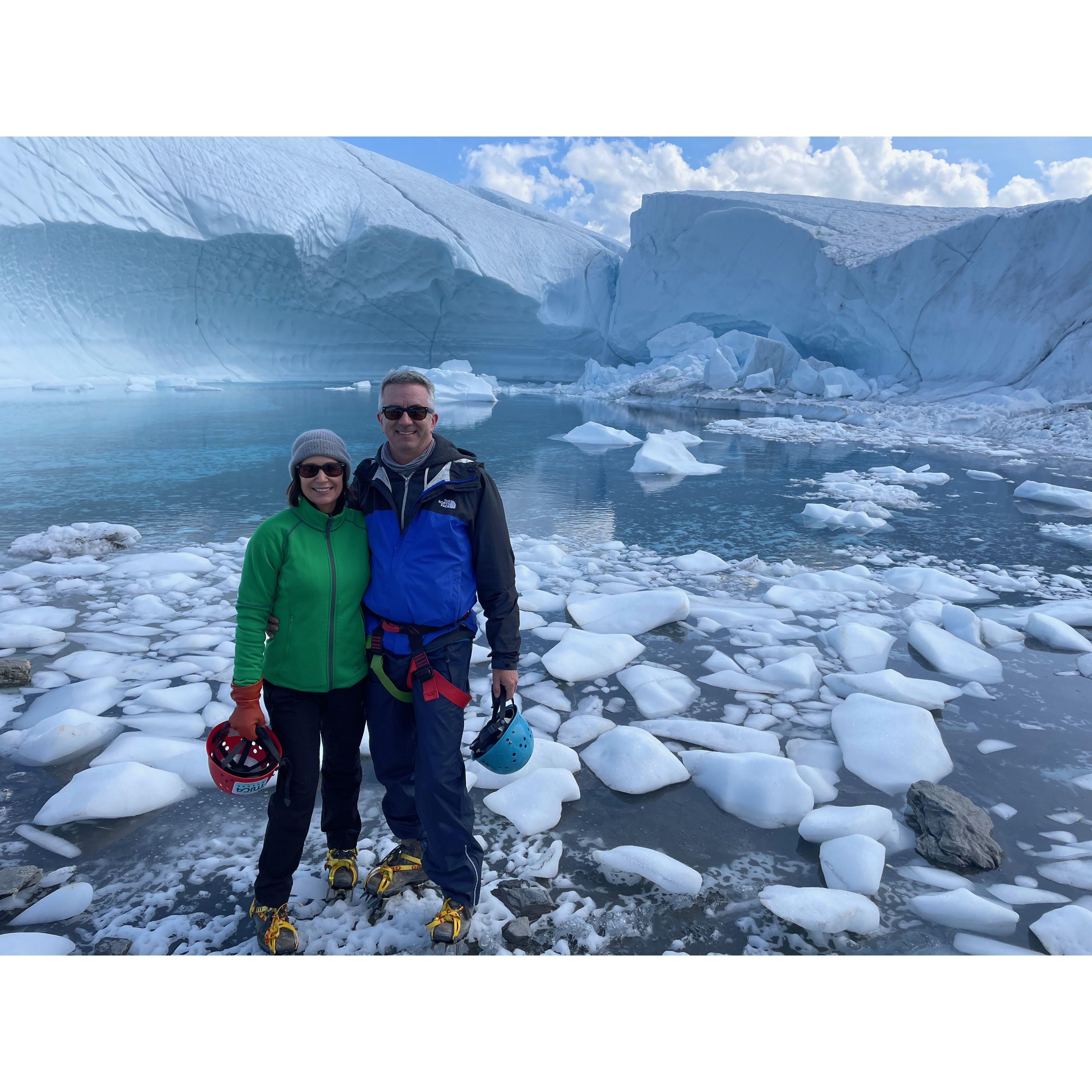On a glacier in Alaska