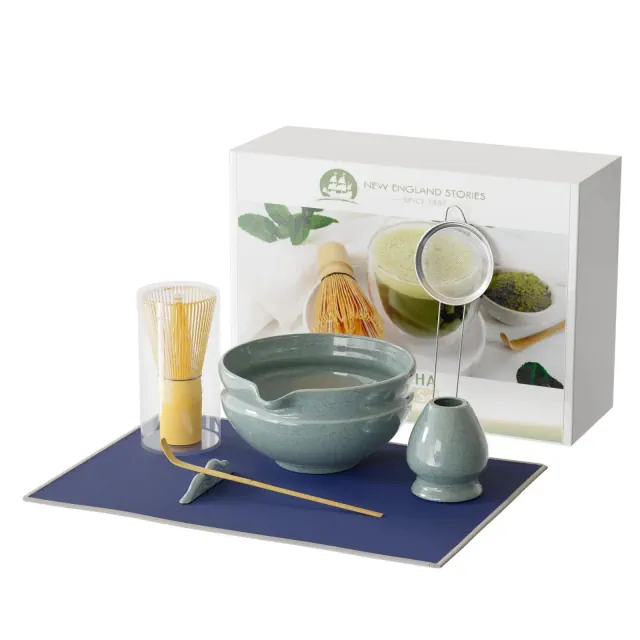 7-Piece Matcha Whisk Set, Matcha Kit with Ceramic Bowl, Bamboo Whisk, Scoop, Sifter & More — Complete Matcha Making Kit for Beginners & Enthusiasts