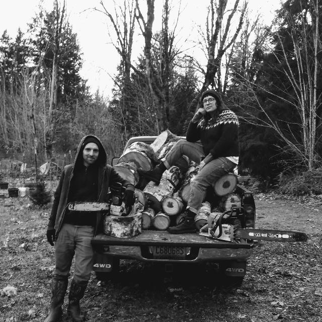 buckin wood on our property; 2021