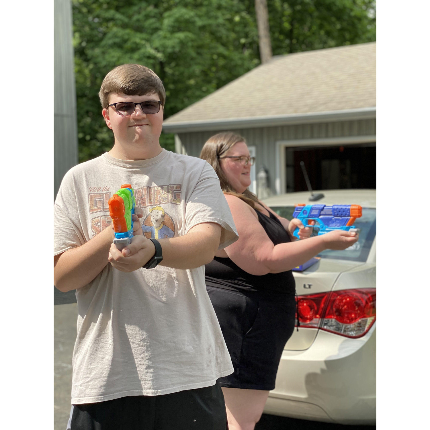 Justin with his sister Morgan, a Bridesmaid May 2021