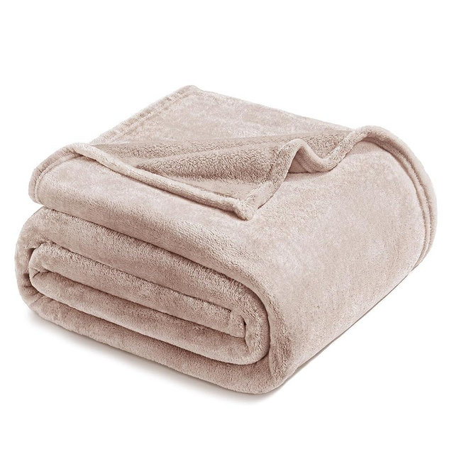 Exclusivo Mezcla Fleece Blanket King Size for Bed, Super Soft and Warm, All Season Use, Cozy, Plush, Lightweight, 120x120 Inches, Light Grey
