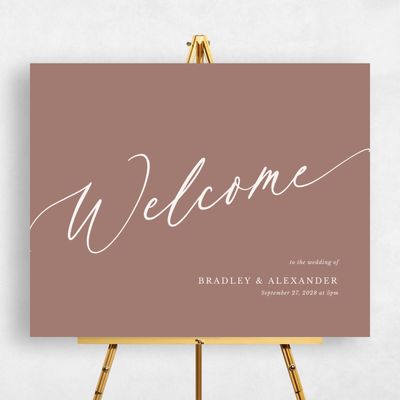 Chestnut, Brown Wedding Sign - Andros Landscape