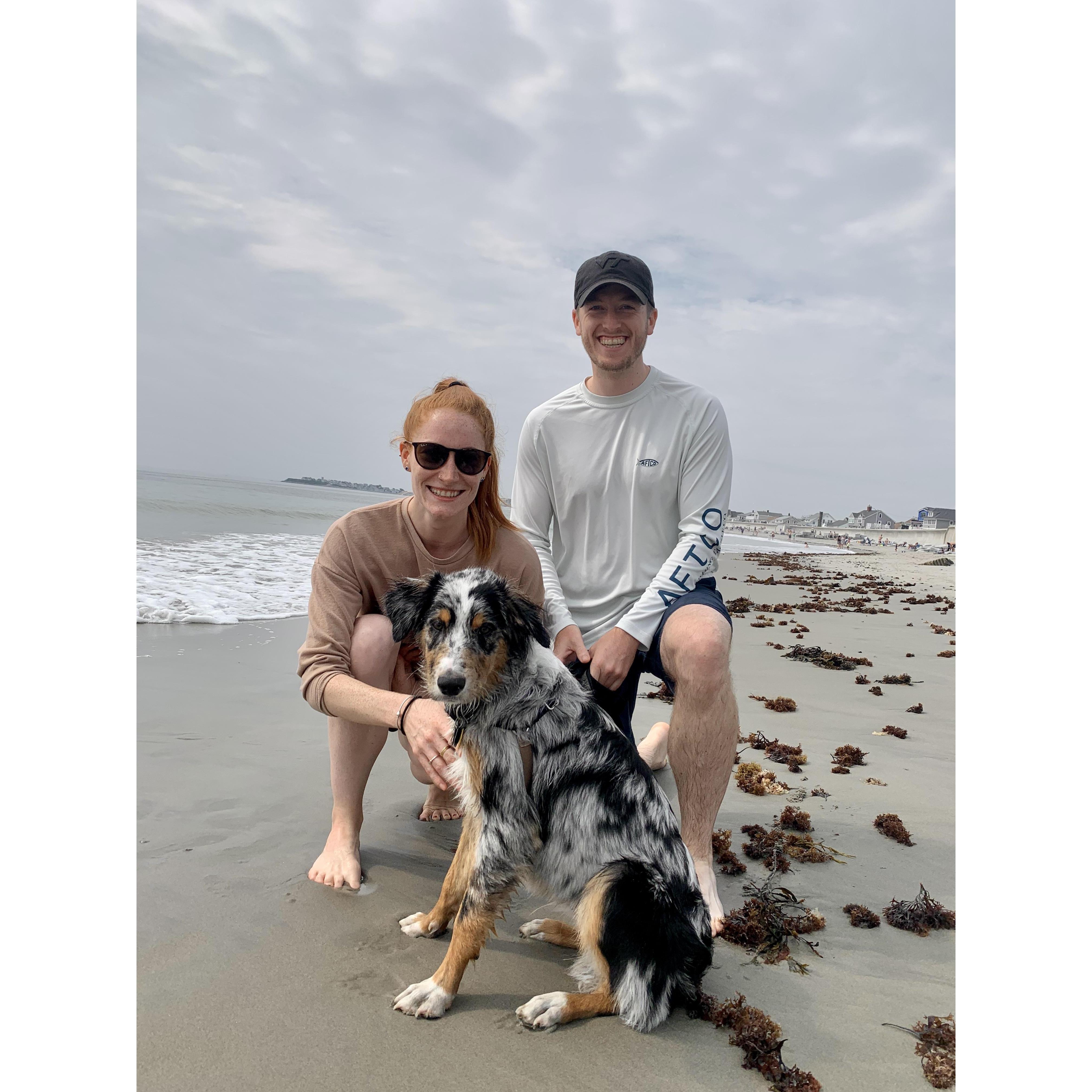 Kodas first beach day, Rye NH, 2021