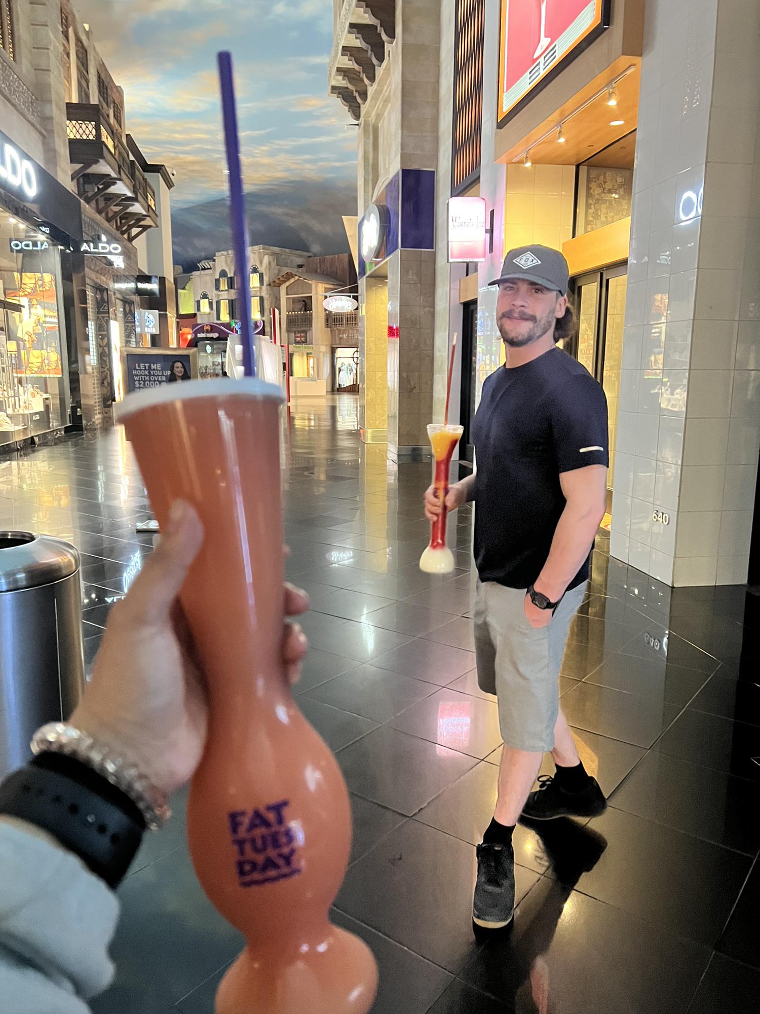 Walking the strip and drinking Fat Tuesdays!