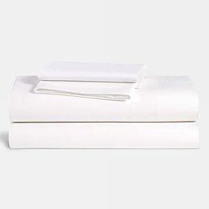 Brooklinen Classic Percale Core Sheet Set (Size Queen, Color Solid White)