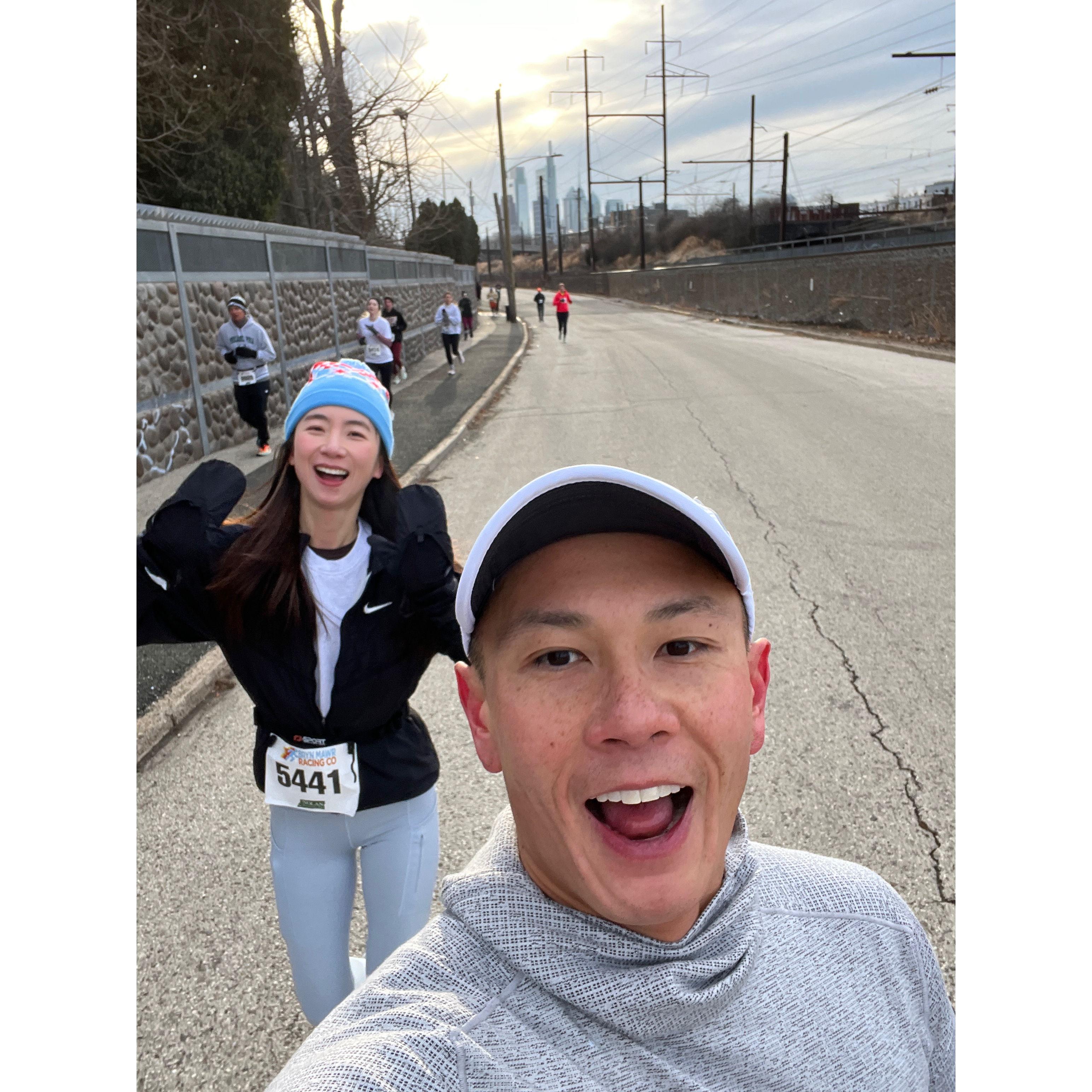 Our first race together - Cupid's Chase 5k at Philadelphia