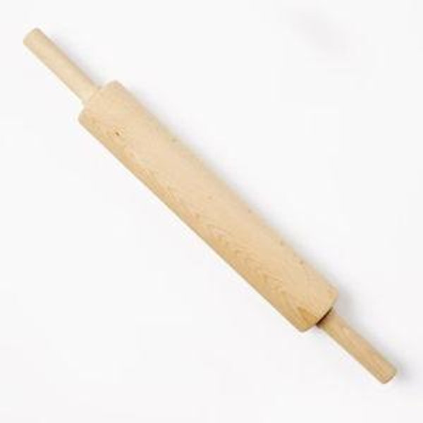 10" Wood Rolling Pin Light Brown - Figmint™: Handled Wooden Roller for Baking, Hand Wash, 19.24" Length
