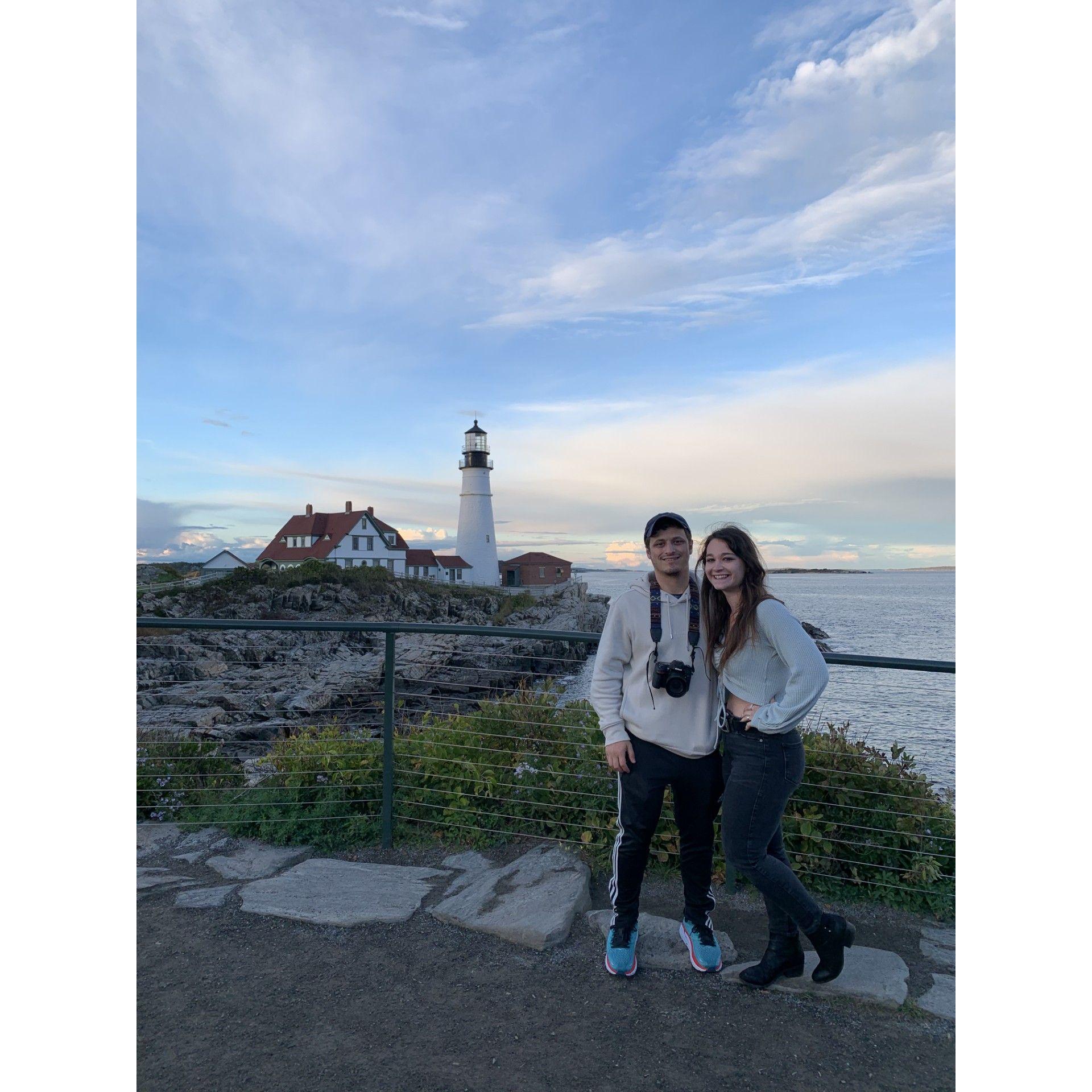 The lighthouse in Portland, Maine! Our first trip together!